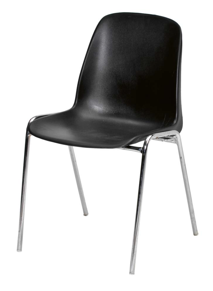 Formschalenstuhl mit Haken, schwarz*