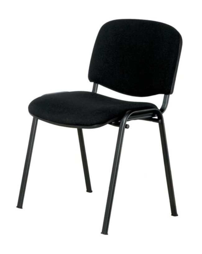 Konferenzstuhl gepolstert mit Haken, schwarz