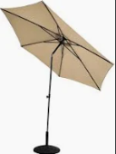 Sonnenschirm Rustico, 220cm,Mit Kurbel- und Knickfunktion, ECRU
