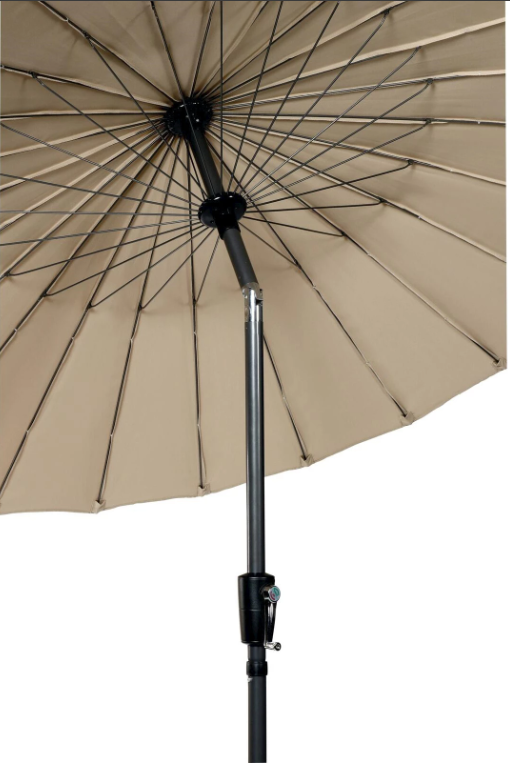 Sonnenschirm Rustico, 220cm,Mit Kurbel- und Knickfunktion, ECRU
