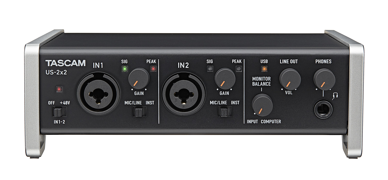 TASCAM US-2x2, USB Audiointerface