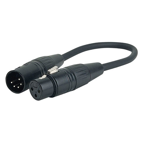 XLR/3 female auf XLR/5 DMX male Adapter