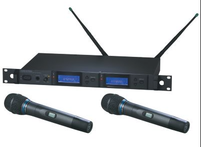 AUDIO TECHNICA 2-Kanal Funk-Rack inkl. 2 Handmik, 2 Bodypack