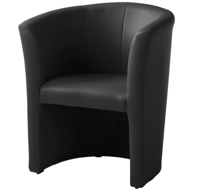 Club-Sessel schwarz, Kunstleder, 70x60x76cm