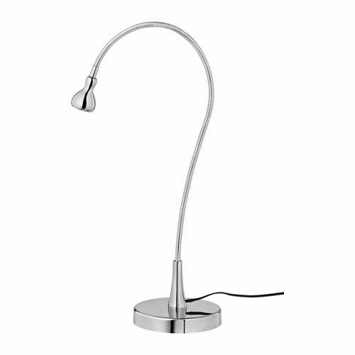 LED Schwanenhals Leuchte mit Tischfuss, Chrom, 1.5V
