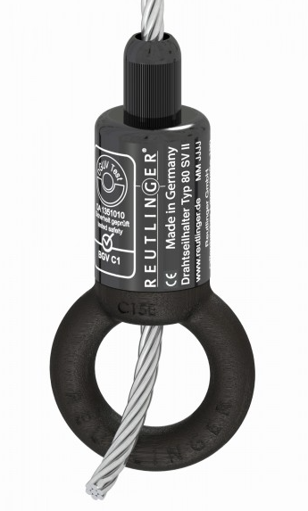 Reutlinger Drahtseilhalter, inkl. Seil 6m, 330kg